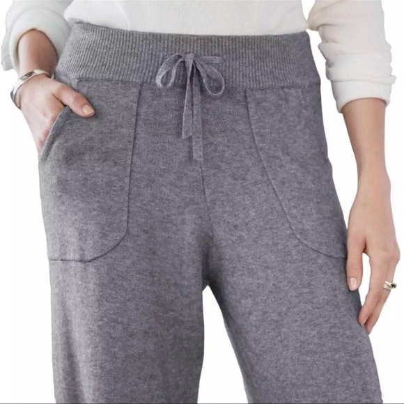 Sundance Baci Mina Sweat Pants Wide Leg Lounge Comfy Pull-on Gray Size L - Picture 2 of 9